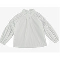 秋款韓版中大童花邊領鏤空花紋長袖白色襯衫/上衣_11 秋款韓版中大童花邊領鏤空花紋長袖白色襯衫/上衣_11