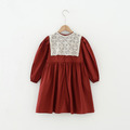 2020秋款韓版中大童甜美蕾絲領巾泡泡袖紅色連衣裙_8 2020秋款韓版中大童甜美蕾絲領巾泡泡袖紅色連衣裙_8