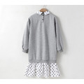 2020秋款韓版中大童點點拼接假二件灰色連衣裙_7 2020秋款韓版中大童點點拼接假二件灰色連衣裙_7