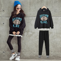 2022春裝韓版中大童字母假二件上衣+內搭長褲二件套 2022春裝韓版中大童字母假二件上衣+內搭長褲二件套