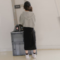 2020秋款韓版中大童短款連帽上衣+黑色連衣裙二件套_2 2020秋款韓版中大童短款連帽上衣+黑色連衣裙二件套_2