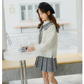 2020冬裝韓版中大童白色加絨上衣+披肩+百褶裙三件套_6 2020冬裝韓版中大童白色加絨上衣+披肩+百褶裙三件套_6