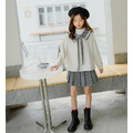 2020冬裝韓版中大童白色加絨上衣+披肩+百褶裙三件套_5 2020冬裝韓版中大童白色加絨上衣+披肩+百褶裙三件套_5