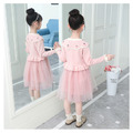 2020冬款加絨韓版中大童毛衣珍珠蝴蝶結拼接網紗公主裙(粉色)_8 2020冬款加絨韓版中大童毛衣珍珠蝴蝶結拼接網紗公主裙(粉色)_8