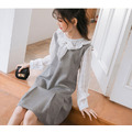 2021春裝韓版中大童假二件拼接花邊領連衣裙(灰色)_3 2021春裝韓版中大童假二件拼接花邊領連衣裙(灰色)_3