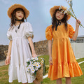 2021夏裝韓版中大童純棉澎澎袖公主裙/連身長裙(2色) 2021夏裝韓版中大童純棉澎澎袖公主裙/連身長裙(2色)