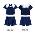 2021夏裝韓版中大童海軍領上衣+短褲二件套裝(藏藍色)_9 2021夏裝韓版中大童海軍領上衣+短褲二件套裝(藏藍色)_9