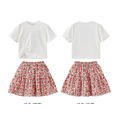 2021夏裝韓版中大童白色打摺上衣+小碎花裙褲二件套裝(紅色)_5 2021夏裝韓版中大童白色打摺上衣+小碎花裙褲二件套裝(紅色)_5
