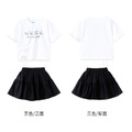2021夏裝韓版中大童抽繩純棉白色上衣+黑色裙褲二件套裝_3 2021夏裝韓版中大童抽繩純棉白色上衣+黑色裙褲二件套裝_3
