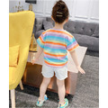 2021夏裝韓版中大童彩虹條紋上衣/T恤_3 2021夏裝韓版中大童彩虹條紋上衣/T恤_3
