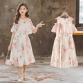 2021夏裝韓版中大童花朵露肩雪紡中長款公主裙(現貨) 2021夏裝韓版中大童花朵露肩雪紡中長款公主裙(現貨)