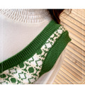 2021秋裝韓版中大童綠白花紋針織毛衣背心(現貨)_6 2021秋裝韓版中大童綠白花紋針織毛衣背心(現貨)_6