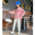 2021秋裝韓版中大童寬鬆粉色上衣+米白休閒長褲二件套_8 2021秋裝韓版中大童寬鬆粉色上衣+米白休閒長褲二件套_8