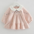 2021秋冬裝韓版嬰幼兒娃娃領蓬蓬袖粉色連衣裙 2021秋冬裝韓版嬰幼兒娃娃領蓬蓬袖粉色連衣裙