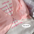 2022春裝韓版中大童英文印花假二件上衣+條紋內搭褲二件套(粉色)_3 2022春裝韓版中大童英文印花假二件上衣+條紋內搭褲二件套(粉色)_3
