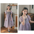2022夏裝韓版中大童蝴蝶結露背澎澎袖網紗紫色公主裙_2 2022夏裝韓版中大童蝴蝶結露背澎澎袖網紗紫色公主裙_2
