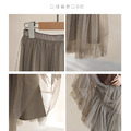 2022夏裝韓版中大童灰綠色中長款紗裙/半身裙_3 2022夏裝韓版中大童灰綠色中長款紗裙/半身裙_3