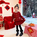 冬款中大童新年中國風紅色加絨上衣+短裙二件套 冬款中大童新年中國風紅色加絨上衣+短裙二件套