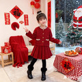 冬款中大童新年中國風紅色加絨上衣+短裙二件套_1 冬款中大童新年中國風紅色加絨上衣+短裙二件套_1