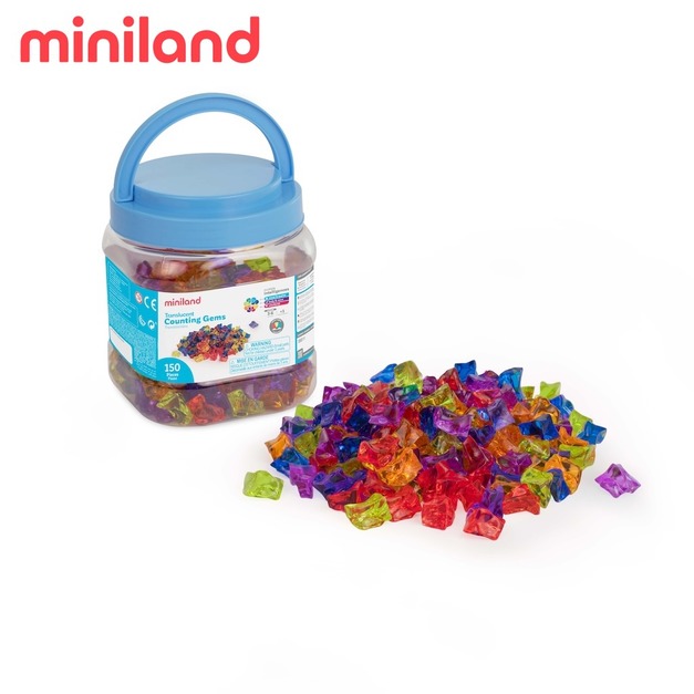 【西班牙miniland】半透明/透光數數分類寶石150入 【西班牙miniland】半透明/透光數數分類寶石150入