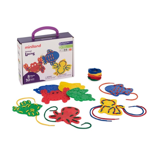 【西班牙miniland】可愛動物穿線串串樂-8入組 【西班牙miniland】可愛動物穿線串串樂-8入組