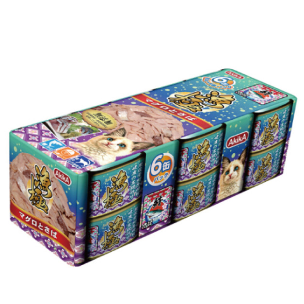 AkikA 日本漁極 主食罐系列-吞拿魚(鮪魚)+鯖魚 80gx6罐/盒