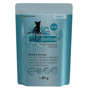 德國 凱茲 CATZ 經典美食家系列主食餐包13號-鯡魚+蝦 85g 德國 凱茲 CATZ 經典美食家系列主食餐包13號-鯡魚+蝦 85g