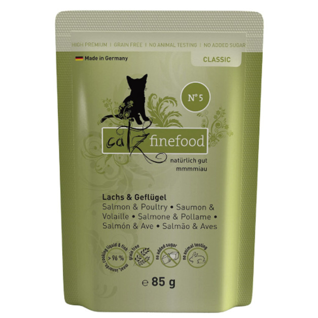 德國 凱茲 CATZ 經典美食家系列主食餐包5號-鮭魚+家禽 85g