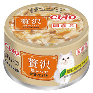 CIAO 超豪華寵愛貓罐-鮪魚+雞肉+燒鰹魚 80g CIAO 超豪華寵愛貓罐-鮪魚+雞肉+燒鰹魚 80g