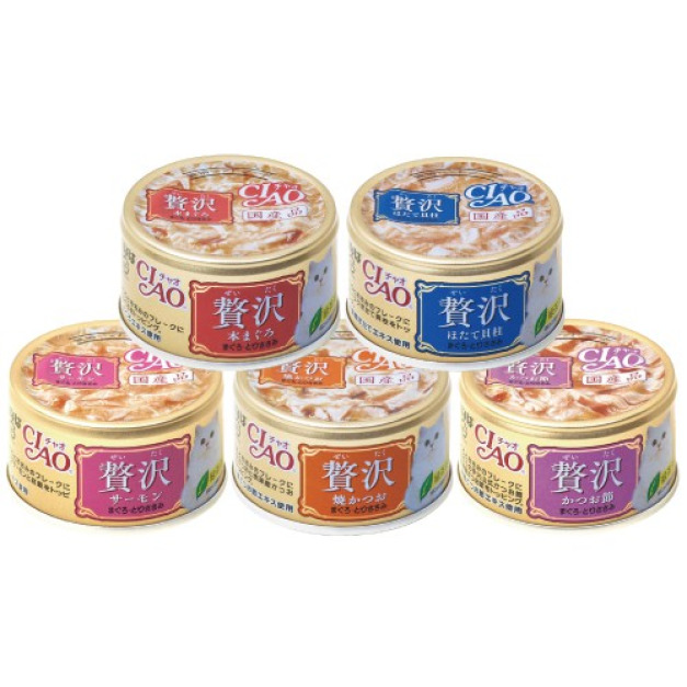CIAO 超豪華寵愛貓罐80g-隨機口味24罐/箱 CIAO 超豪華寵愛貓罐80g-隨機口味24罐/箱