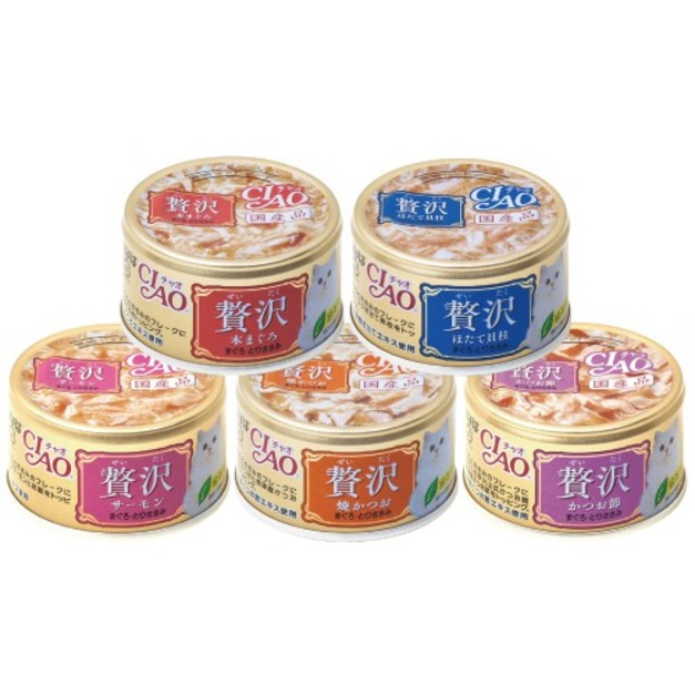 CIAO 超豪華寵愛貓罐80g-隨機口味24罐/箱