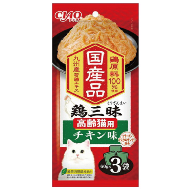 CIAO 貓用雞三味凍餐包-高齡貓雞肉  60gx3袋 CIAO 貓用雞三味凍餐包-高齡貓雞肉  60gx3袋