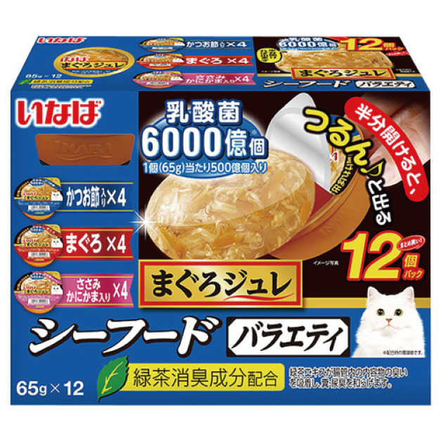 CIAO INABA 乳酸菌果凍杯-鮪魚+鰹魚片+雞肉蟹肉 65gx12入 CIAO INABA 乳酸菌果凍杯-鮪魚+鰹魚片+雞肉蟹肉 65gx12入