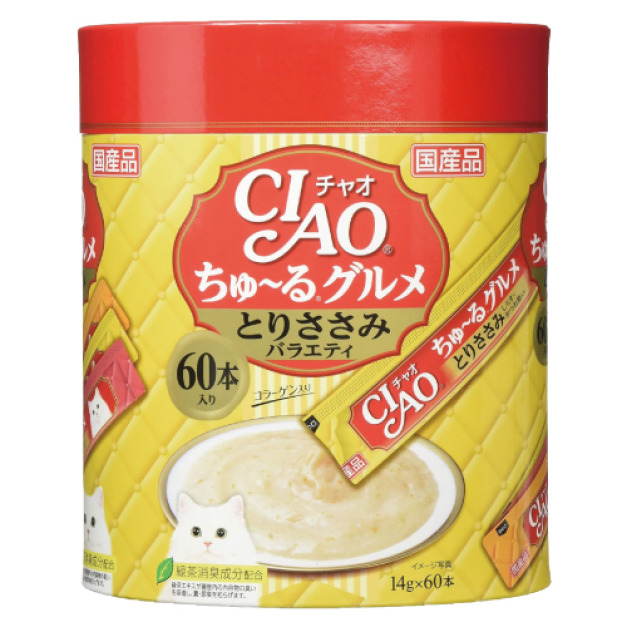 日本製 CIAO 啾嚕肉泥-銀魚+柴魚片、雞肉+柴魚片+扇貝、鯛魚高湯+雞肉 14gx60入 日本製 CIAO 啾嚕肉泥-銀魚+柴魚片、雞肉+柴魚片+扇貝、鯛魚高湯+雞肉 14gx60入