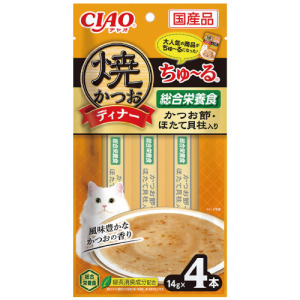 CIAO 烤鰹魚肉泥-鰹魚片+扇貝 14gx4入 CIAO 烤鰹魚肉泥-鰹魚片+扇貝 14gx4入