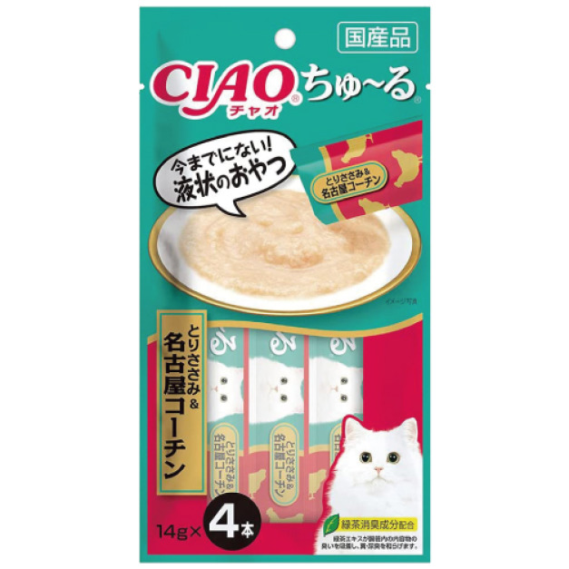 CIAO 啾嚕肉泥(雞肉+名古屋雞)14gx4條 CIAO 啾嚕肉泥(雞肉+名古屋雞)14gx4條