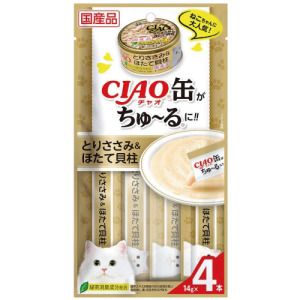 CIAO 啾嚕肉泥 CIAO罐頭 (雞肉+干貝風味)14gx4條 CIAO 啾嚕肉泥 CIAO罐頭 (雞肉+干貝風味)14gx4條