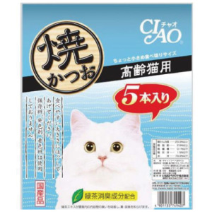 CIAO 燒烤鰹魚條(高齡貓海鮮風味)5條入 CIAO 燒烤鰹魚條(高齡貓海鮮風味)5條入