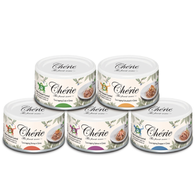 Cherie 法麗 室內貓化毛配方80g-隨機口味24罐/箱