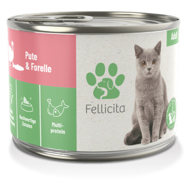 德國 Fellicita 菲利希塔 滿滿系列無穀主食罐-火雞&鱒魚 200g