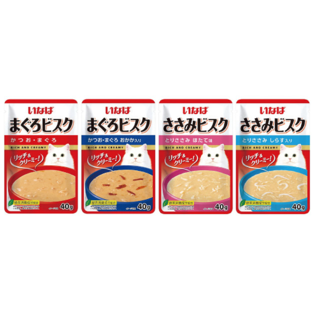 INABA CIAO 濃湯餐包40g-隨機口味16包/盒 INABA CIAO 濃湯餐包40g-隨機口味16包/盒