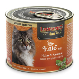 LEONARDO 里奧納多 貓薄荷主食罐-鴨肉+雞肉+胡蘿蔔 200g LEONARDO 里奧納多 貓薄荷主食罐-鴨肉+雞肉+胡蘿蔔 200g