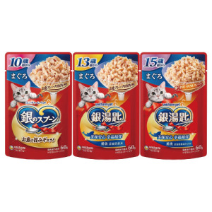 日本 Unicharm 銀湯匙老貓鮪魚餐包60g-隨機口味16包/箱 日本 Unicharm 銀湯匙老貓鮪魚餐包60g-隨機口味16包/箱