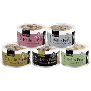 SEEDS 台灣惜時 Hello Fresh好鮮原汁湯罐80g-口味隨機24罐/箱 SEEDS 台灣惜時 Hello Fresh好鮮原汁湯罐80g-口味隨機24罐/箱