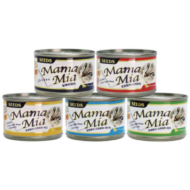 SEEDS 台灣惜時 MamaMia愛貓軟凍餐罐(大)170g-隨機口味24罐/箱