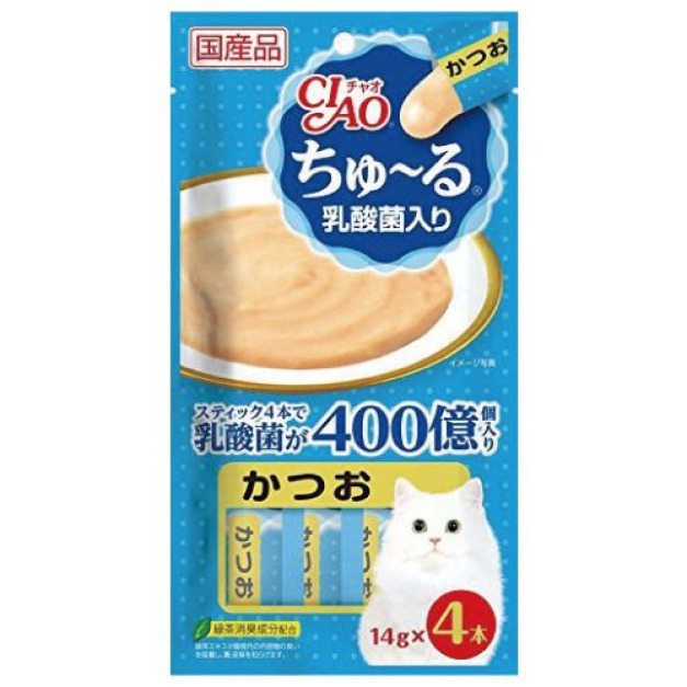 CIAO 啾嚕乳酸菌肉泥 (鰹魚)14g*4條 CIAO 啾嚕乳酸菌肉泥 (鰹魚)14g*4條