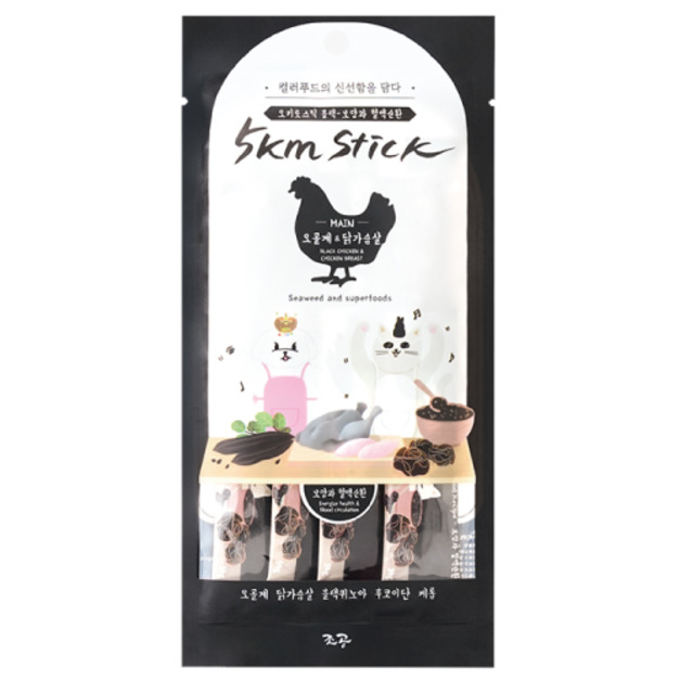 韓國製 朝貢 5km stick 營養蔬果肉泥-烏骨雞(元氣)14gx4入 (無添加人工合成物)