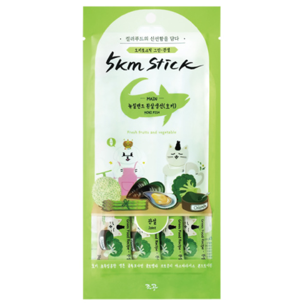 韓國製 朝貢 5km stick 營養蔬果肉泥-長尾鱈魚(骨關節)14gx4入 (無添加人工合成物)