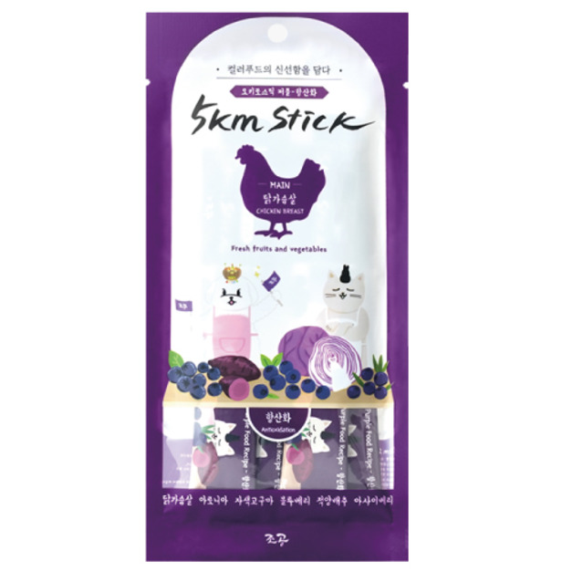 韓國製 朝貢 5km stick 營養蔬果肉泥-雞胸肉(抗氧化)14gx4入 (無添加人工合成物)