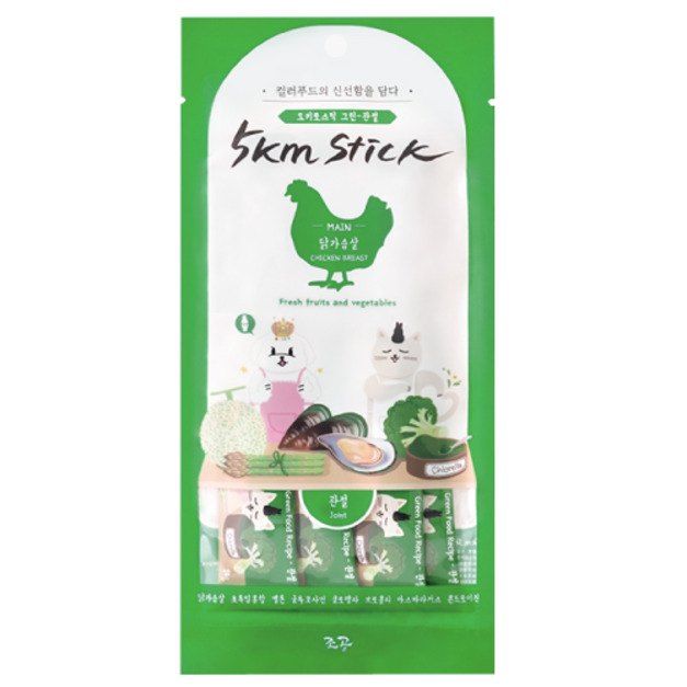 韓國製 朝貢 5km stick 營養蔬果肉泥-雞胸肉(骨關節)14gx4入 (無添加人工合成物)